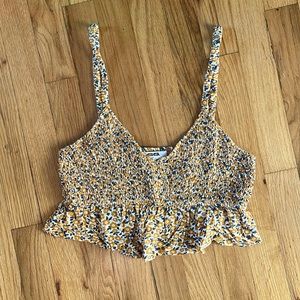 Cropped Floral Tank - Size M